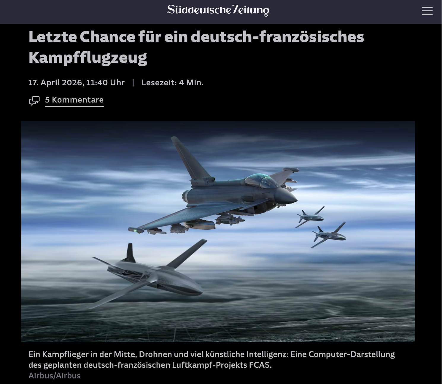 FCAS: Letzte Chance für ein deutsch-französisches Kampfflugzeug